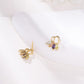 Conjunto de Aleación Bañado en Oro con Cristal Emporia® Púrpura y Cristal Emporia® Blanco ( Pendientes +Colgante )