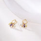 Conjunto de Aleación Bañado en Oro con Cristal Emporia® Púrpura y Cristal Emporia® Blanco ( Pendientes +Colgante )