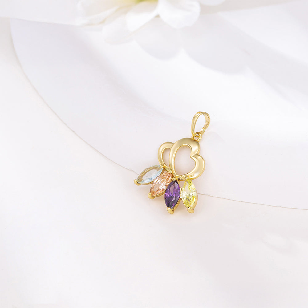 Conjunto de Aleación Bañado en Oro con Cristal Emporia® Púrpura y Cristal Emporia® Blanco ( Pendientes +Colgante )