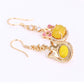 Conjunto de Aleación Bañado en Oro con Cristal Emporia® Amarillo y Cristal Emporia® Blanco ( Pendientes +Anillo +Colgante )