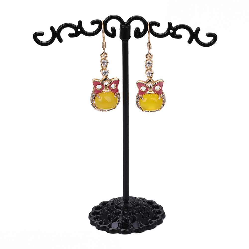 Conjunto de Aleación Bañado en Oro con Cristal Emporia® Amarillo y Cristal Emporia® Blanco ( Pendientes +Anillo +Colgante ) 9 
