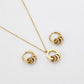 Conjunto de Aleación Bañado en Oro con Cristal Emporia® Blanco ( Collar +Pendientes +Colgante )