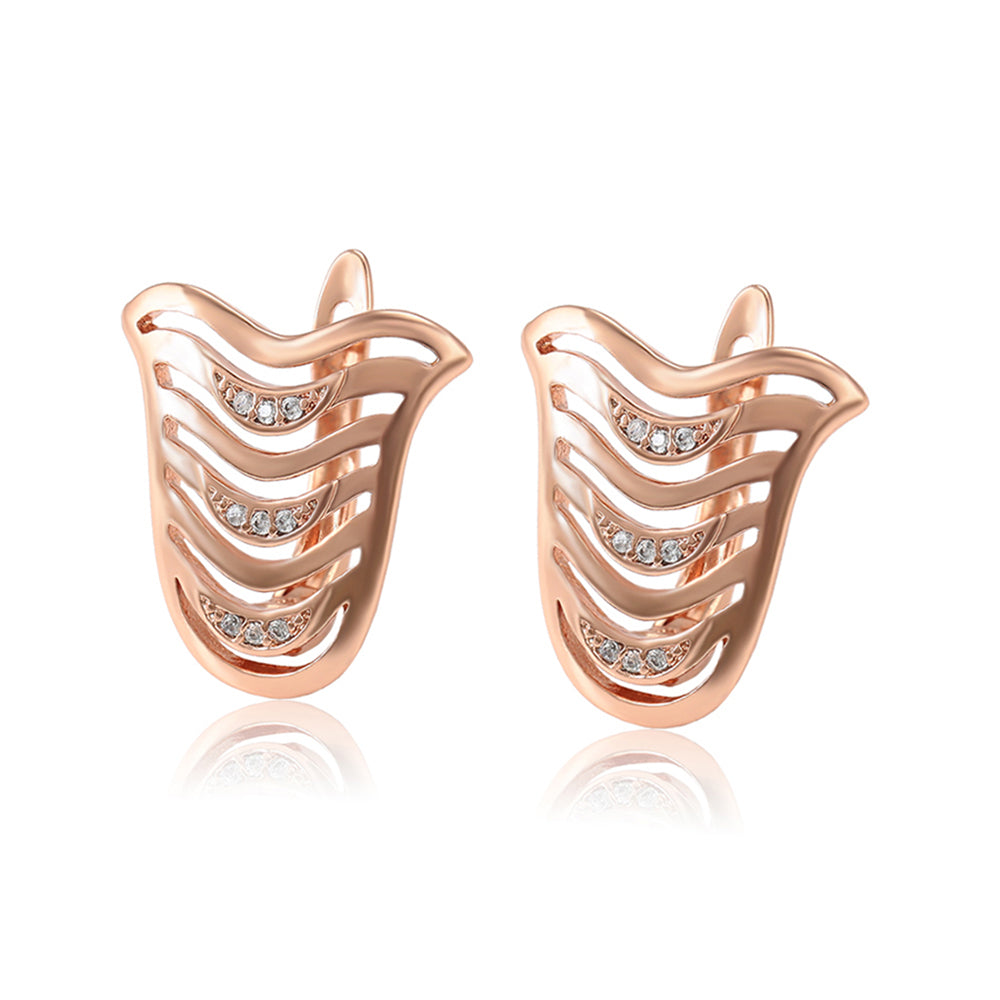Pendientes de Aleación Bañado en Oro con Cristal Emporia® Blanco 1 
