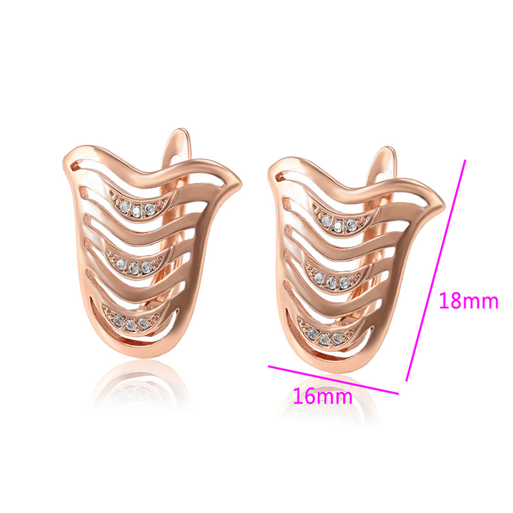 Pendientes de Aleación Bañado en Oro con Cristal Emporia® Blanco 2 