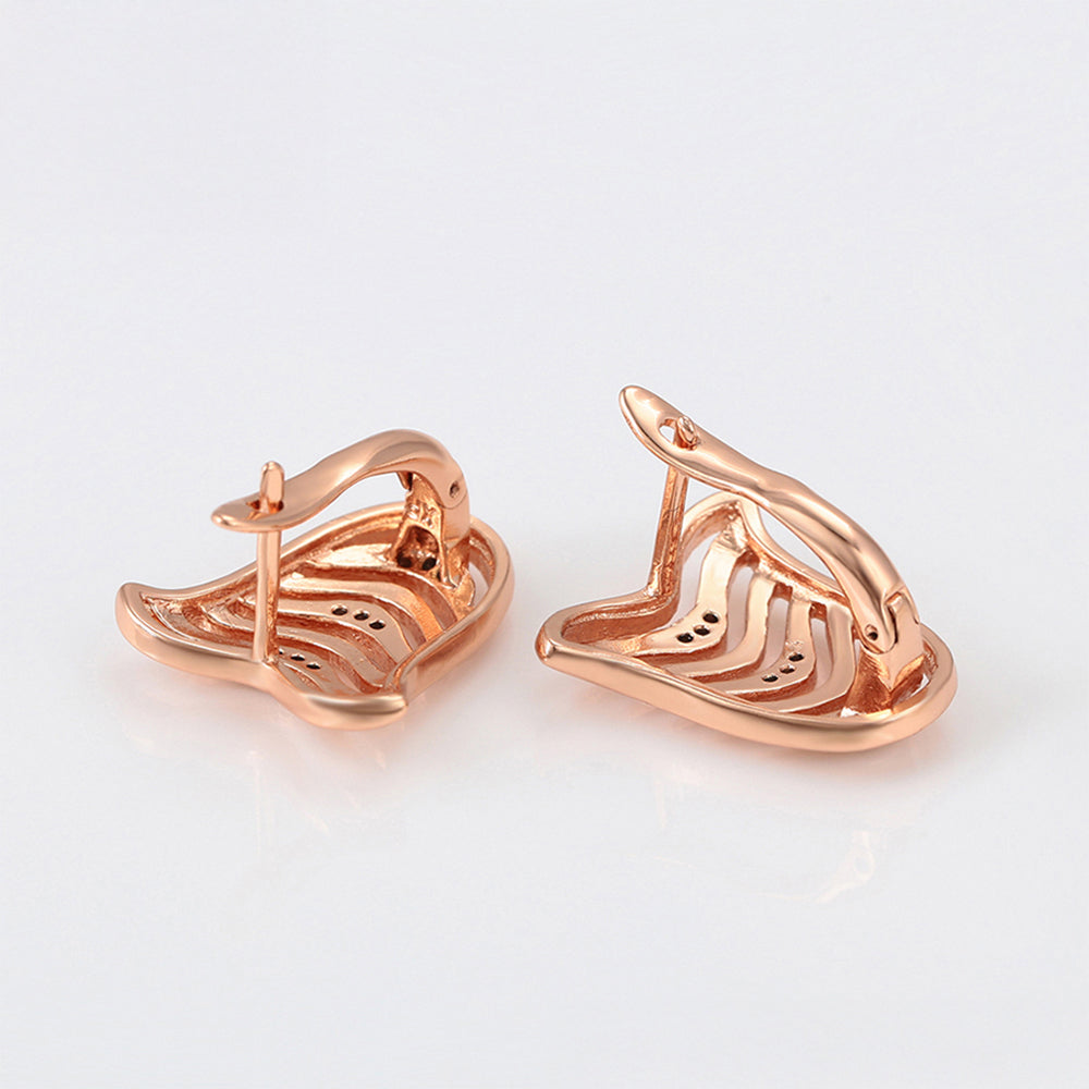 Pendientes de Aleación Bañado en Oro con Cristal Emporia® Blanco 3 