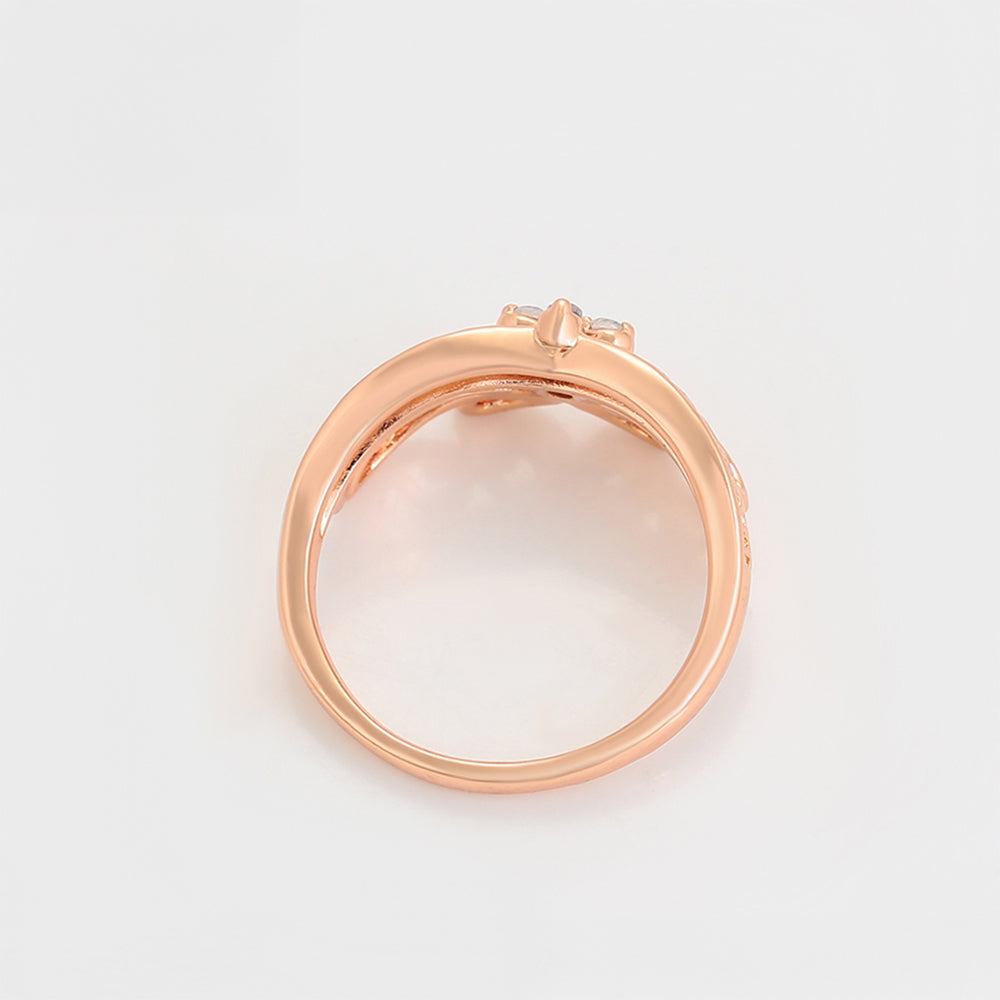 Anillo de Aleación Bañado en Oro con Cristal Emporia® Blanco 7 