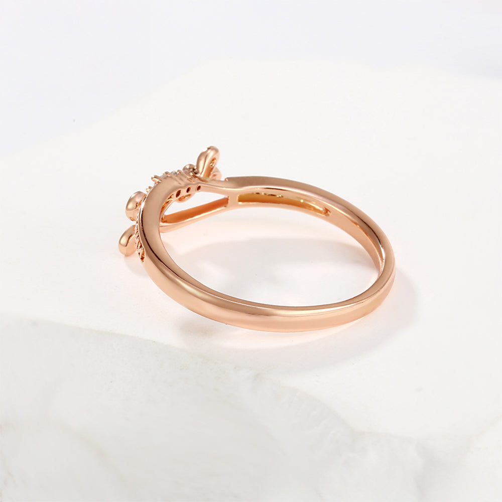 Anillo de Aleación Bañado en Oro con Cristal Emporia® Blanco