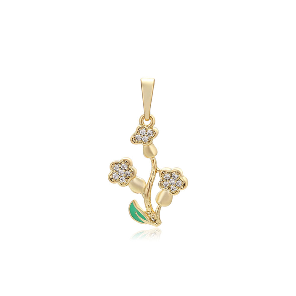 Colgante de Aleación Bañado en Oro con Cristal Emporia® Blanco 1 