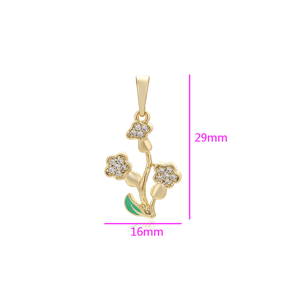 Colgante de Aleación Bañado en Oro con Cristal Emporia® Blanco 2 