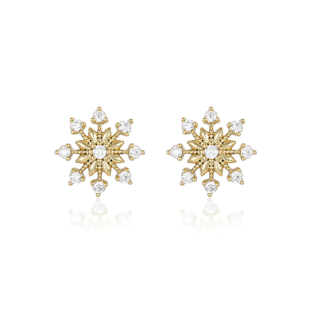 Pendientes de Aleación Bañado en Oro con Cristal Emporia® Blanco