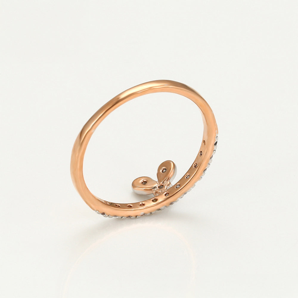 Anillo de Aleación Bañado en Oro con Cristal Emporia® Blanco