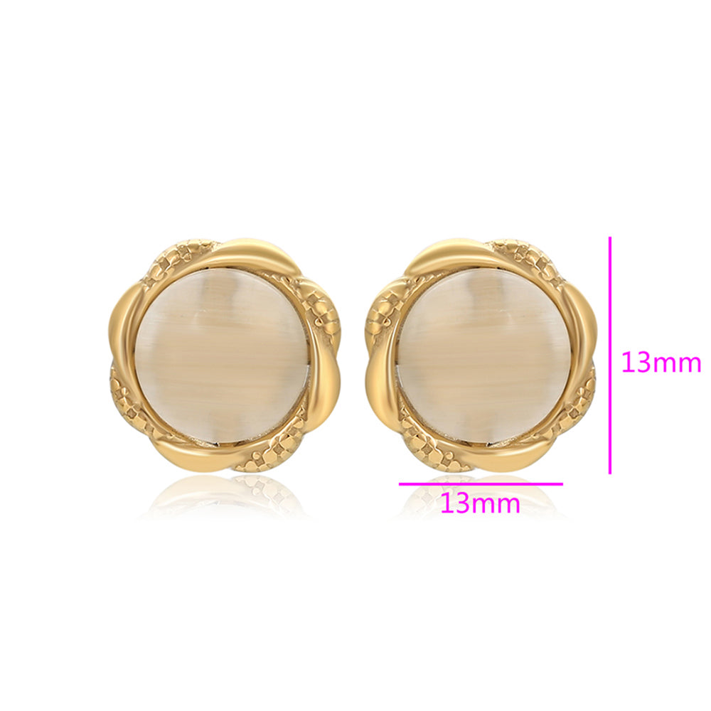Pendientes de Aleación Bañado en Oro con Cristal Emporia® Blanco 2 