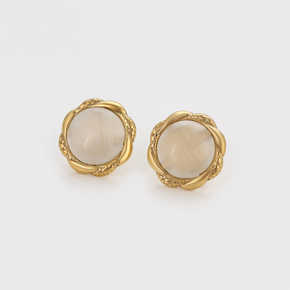 Pendientes de Aleación Bañado en Oro con Cristal Emporia® Blanco 4 