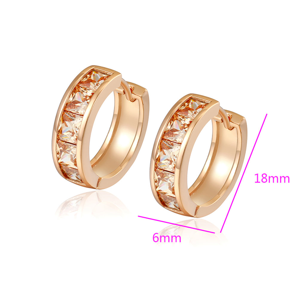 Pendientes de Aleación Bañado en Oro con Cristal Emporia® Blanco