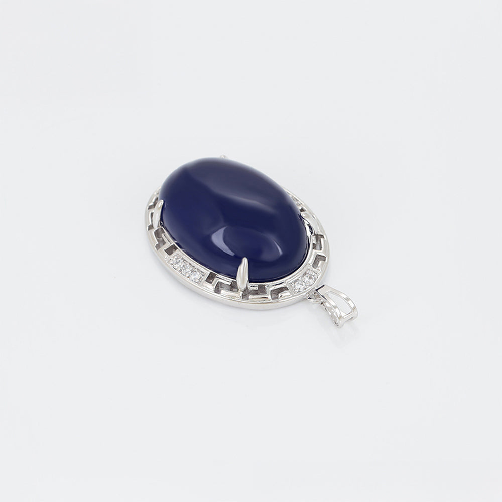 Colgante de Aleación Bañado en Oro con Cristal Emporia® Azul y Cristal Emporia® Blanco 3 