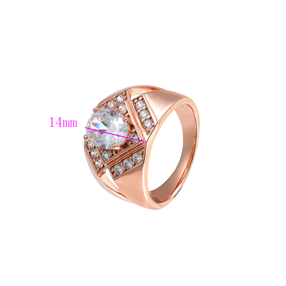 Anillo de Aleación Bañado en Oro con Cristal Emporia® Blanco 3 