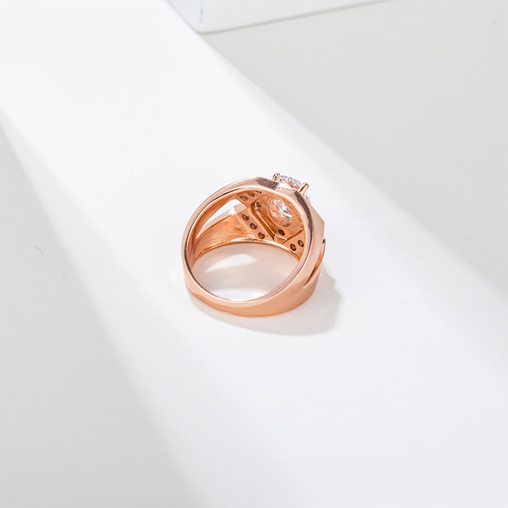 Anillo de Aleación Bañado en Oro con Cristal Emporia® Blanco 5 