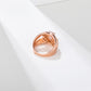 Anillo de Aleación Bañado en Oro con Cristal Emporia® Blanco