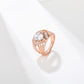 Anillo de Aleación Bañado en Oro con Cristal Emporia® Blanco