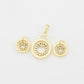 Conjunto de Aleación Bañado en Oro con Cristal Emporia® Blanco ( Pendientes +Colgante )