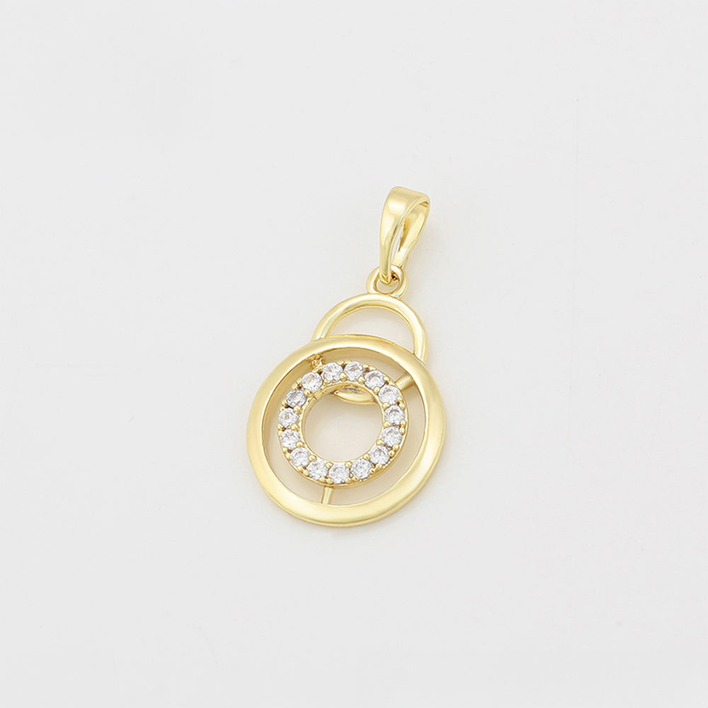 Conjunto de Aleación Bañado en Oro con Cristal Emporia® Blanco ( Pendientes +Colgante )