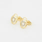 Conjunto de Aleación Bañado en Oro con Cristal Emporia® Blanco ( Pendientes +Colgante )