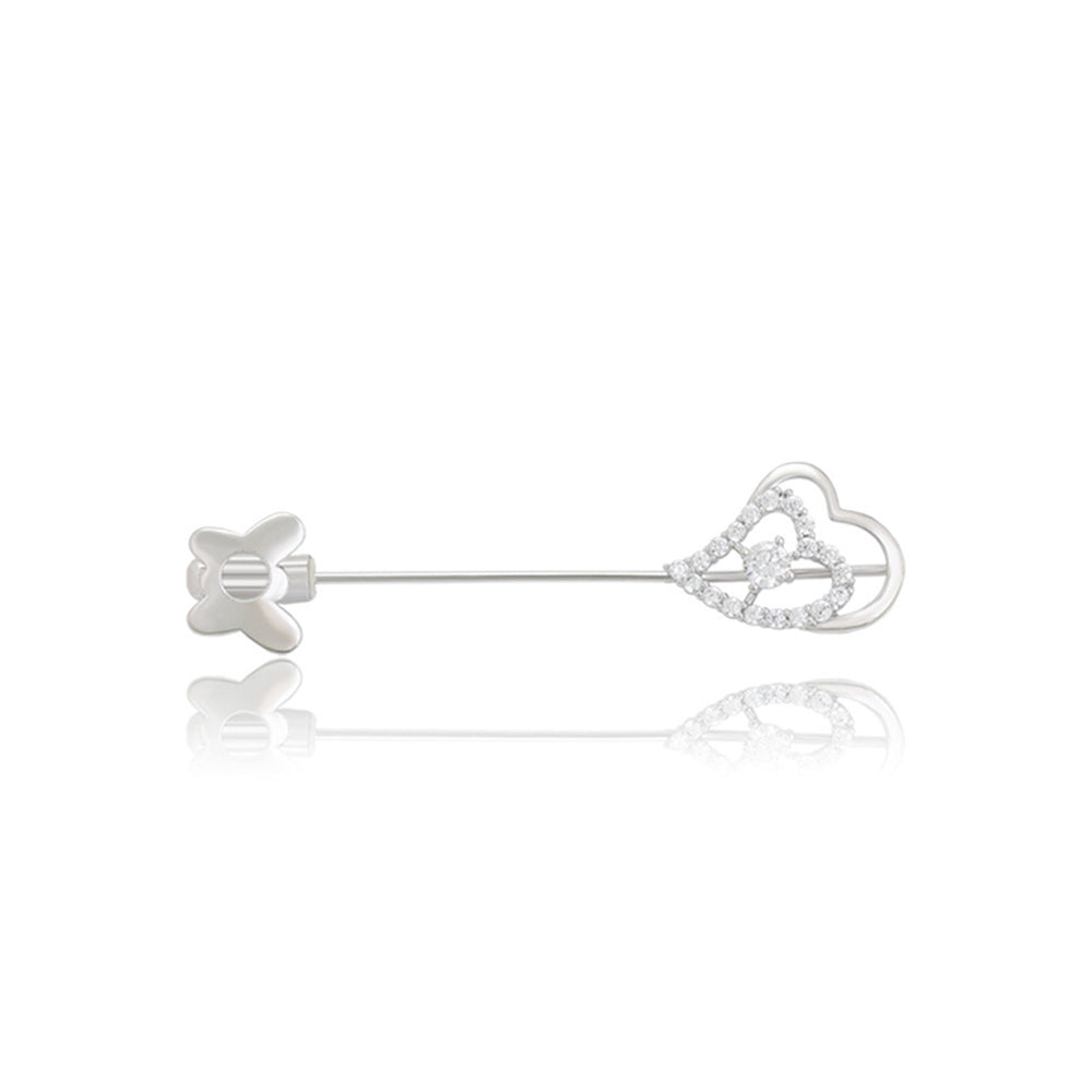 Broche de Aleación Bañado en Oro con Cristal Emporia® Blanco 1 