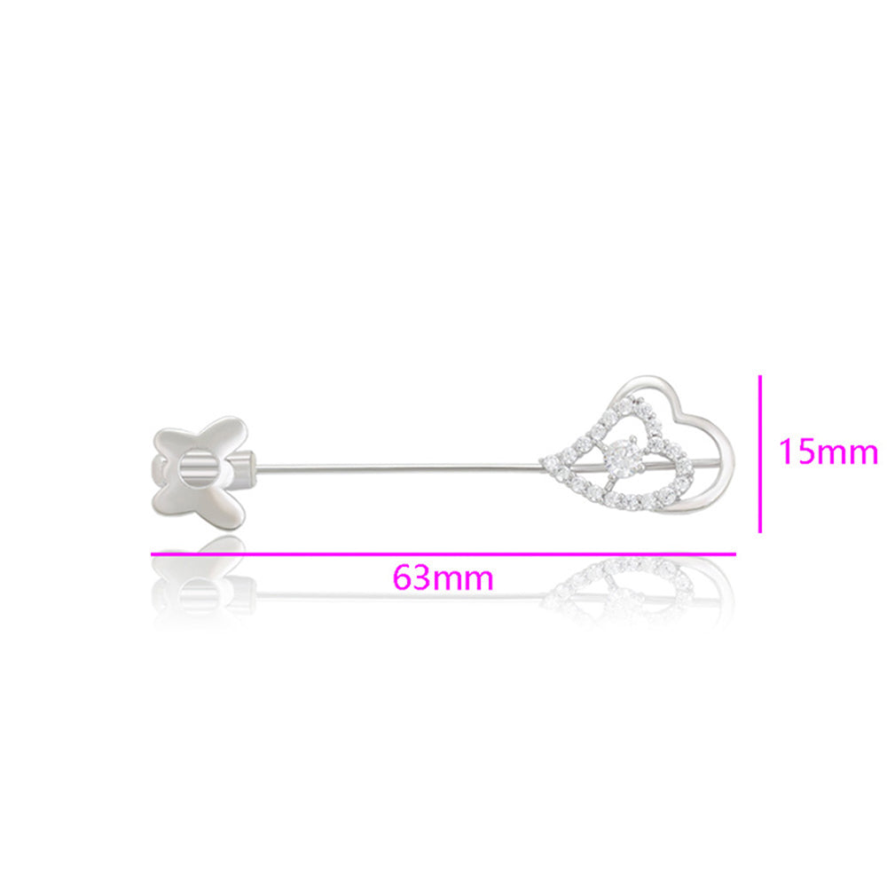 Broche de Aleación Bañado en Oro con Cristal Emporia® Blanco 2 