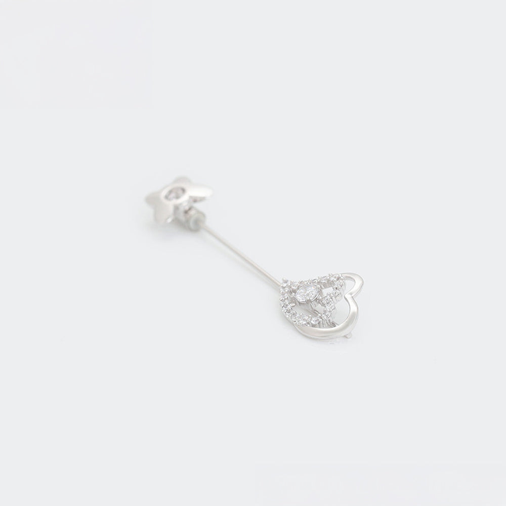 Broche de Aleación Bañado en Oro con Cristal Emporia® Blanco
