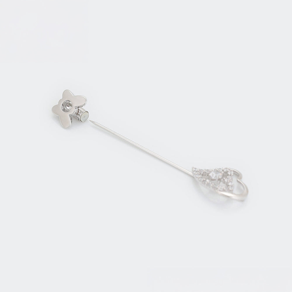 Broche de Aleación Bañado en Oro con Cristal Emporia® Blanco 4 