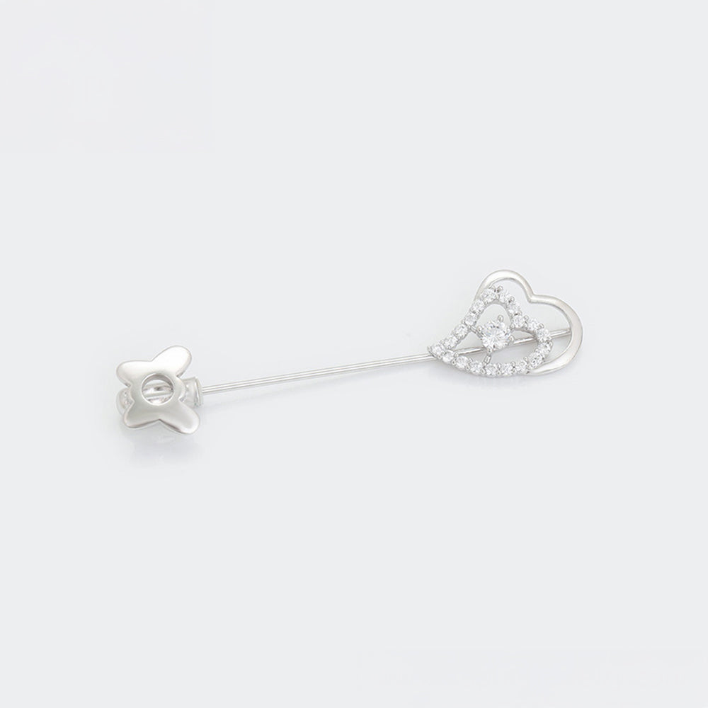 Broche de Aleación Bañado en Oro con Cristal Emporia® Blanco