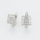Conjunto de Aleación Bañado en Oro con Cristal Emporia® Blanco ( Pendientes +Anillo )