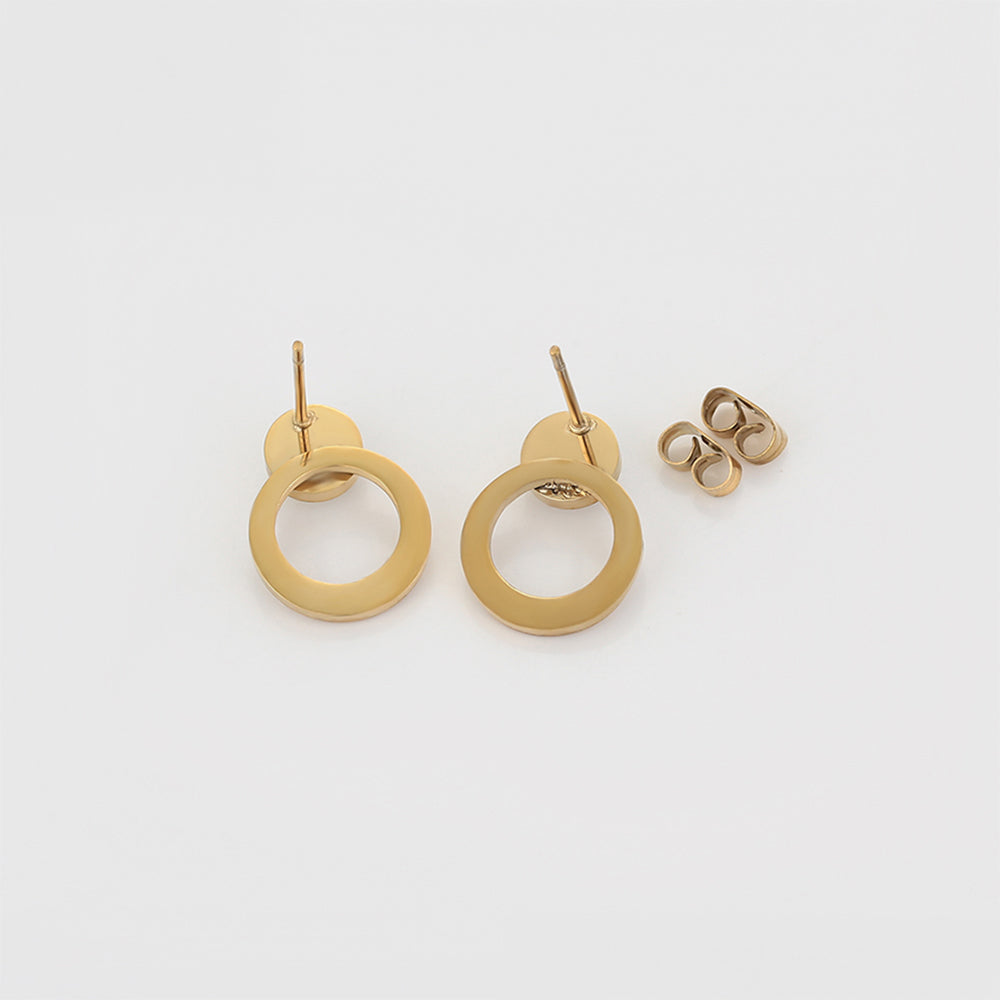 Pendientes de Aleación Bañado en Oro con Cristal Emporia® Blanco