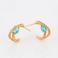 Pendientes de Aleación Bañado en Oro con Cristal Emporia® Azul
