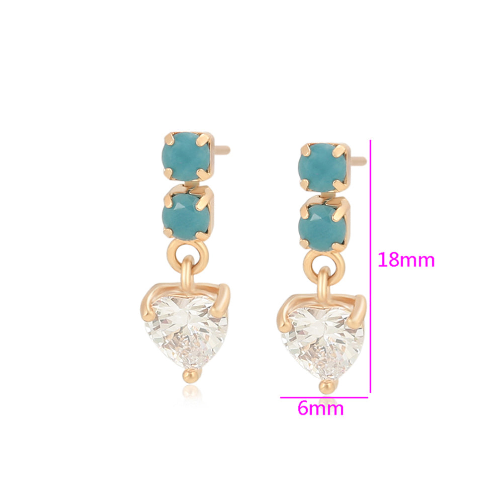 Pendientes de Aleación Bañado en Oro con Cristal Emporia® Verde y Cristal Emporia® Blanco 2 