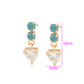 Pendientes de Aleación Bañado en Oro con Cristal Emporia® Verde y Cristal Emporia® Blanco