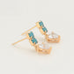 Pendientes de Aleación Bañado en Oro con Cristal Emporia® Verde y Cristal Emporia® Blanco