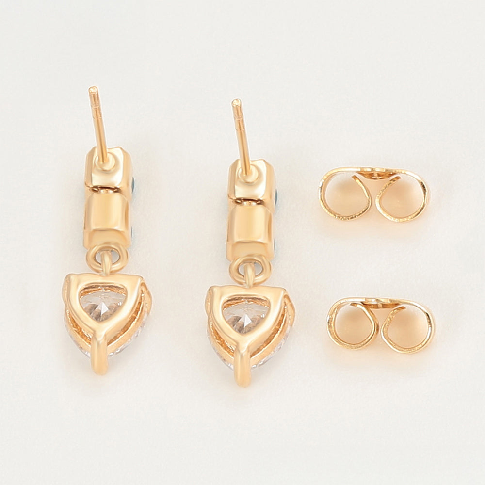 Pendientes de Aleación Bañado en Oro con Cristal Emporia® Verde y Cristal Emporia® Blanco 7 