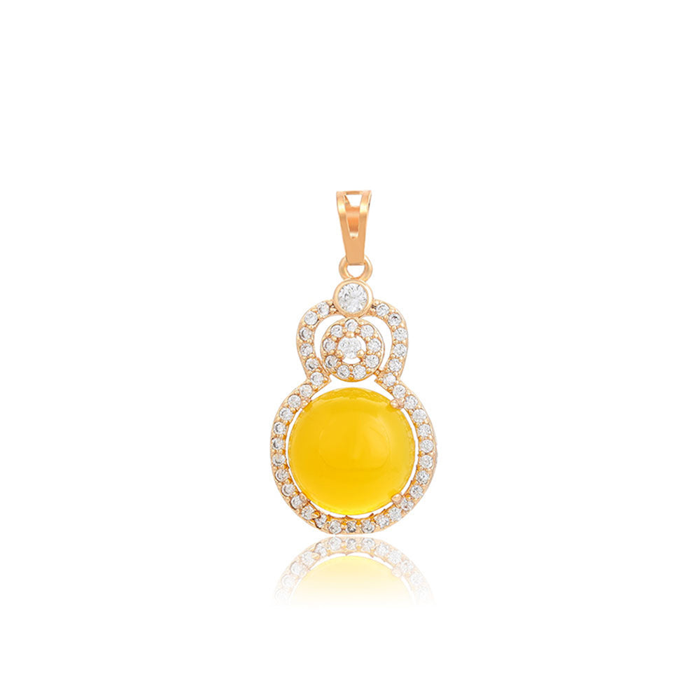 Colgante de Aleación Bañado en Oro con Cristal Emporia® Amarillo y Cristal Emporia® Blanco 1 