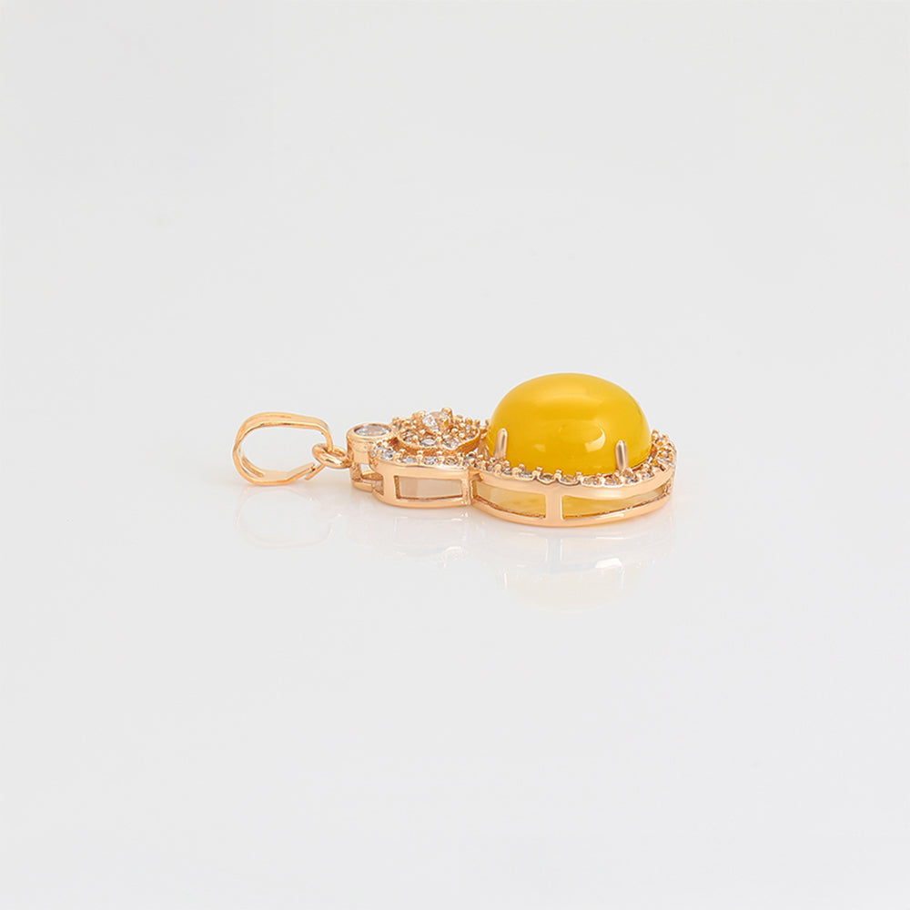 Colgante de Aleación Bañado en Oro con Cristal Emporia® Amarillo y Cristal Emporia® Blanco 4 