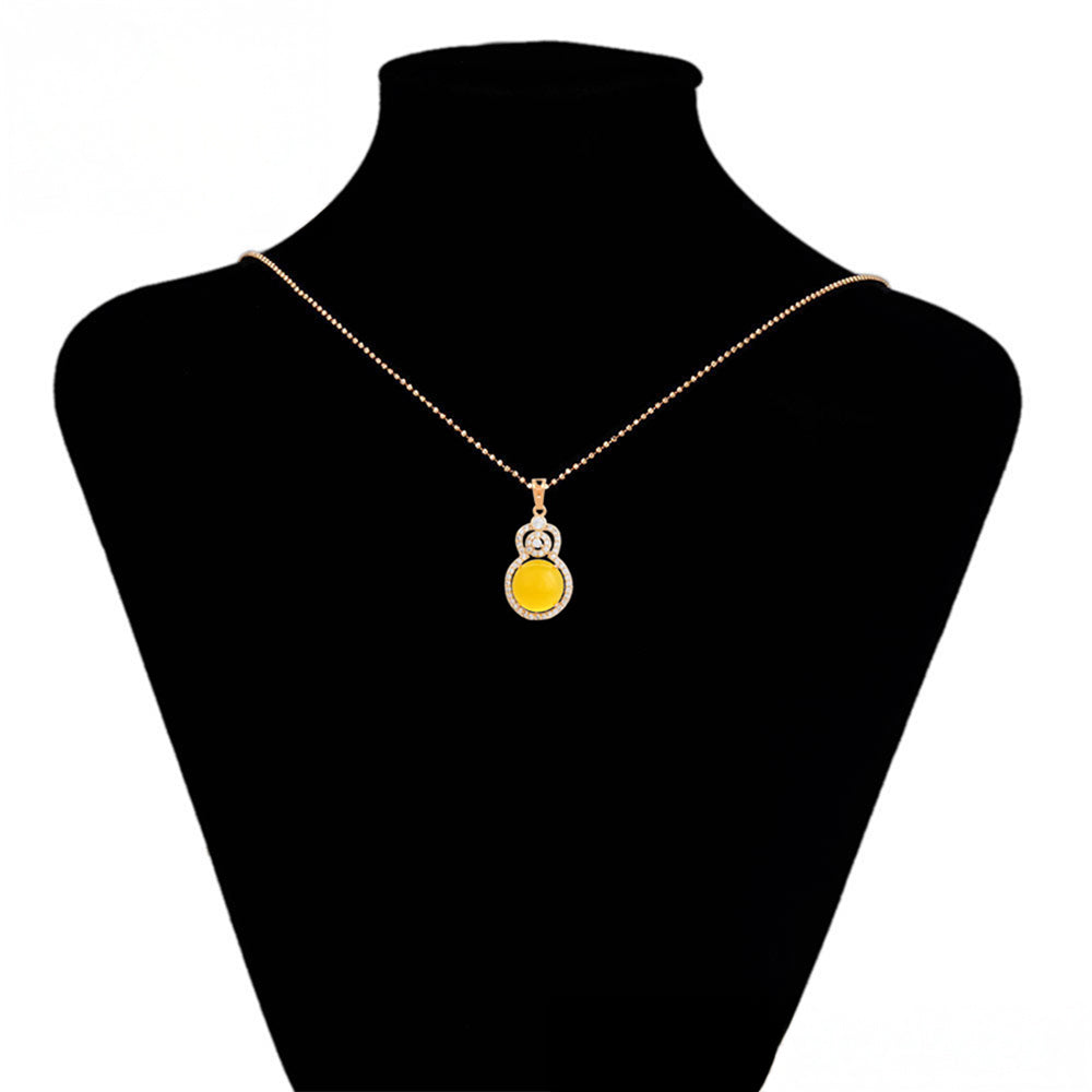 Colgante de Aleación Bañado en Oro con Cristal Emporia® Amarillo y Cristal Emporia® Blanco 5 