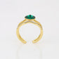 Anillo de Aleación Bañado en Oro con Cristal Emporia® Verde y Cristal Emporia® Blanco