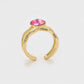 Anillo de Aleación Bañado en Oro con Cristal Emporia® Rojo