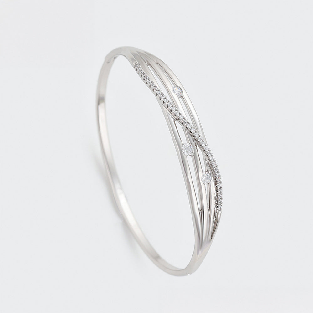 Pulsera de Aleación Bañado en Oro con Cristal Emporia® Blanco 7 