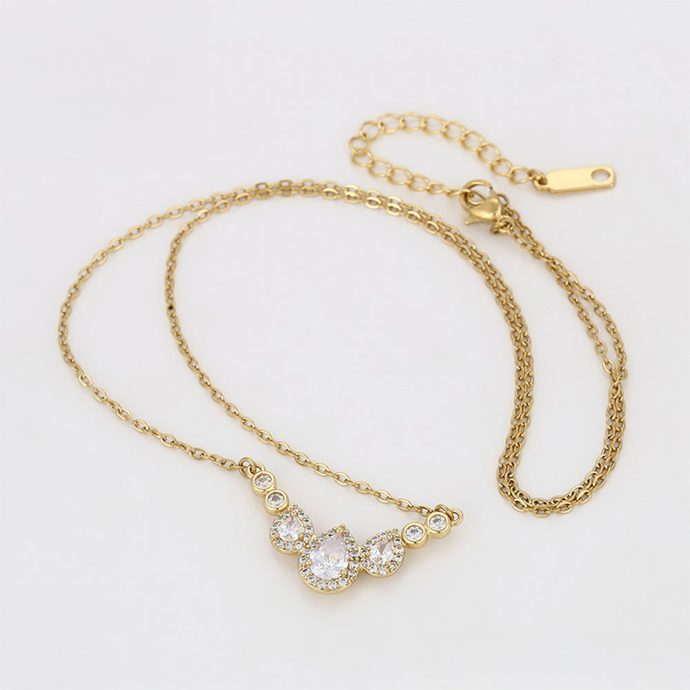 Collar de Aleación Bañado en Oro con Cristal Emporia® Blanco 4 
