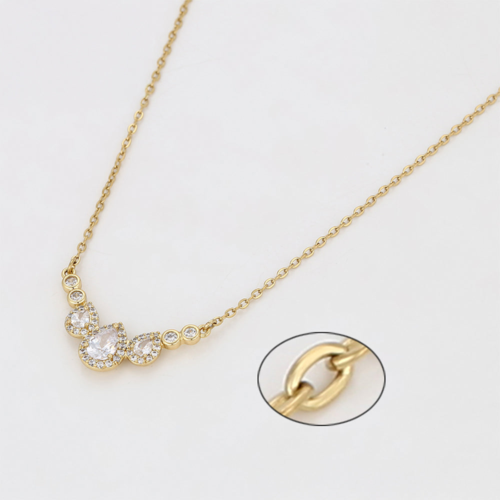 Collar de Aleación Bañado en Oro con Cristal Emporia® Blanco 1 