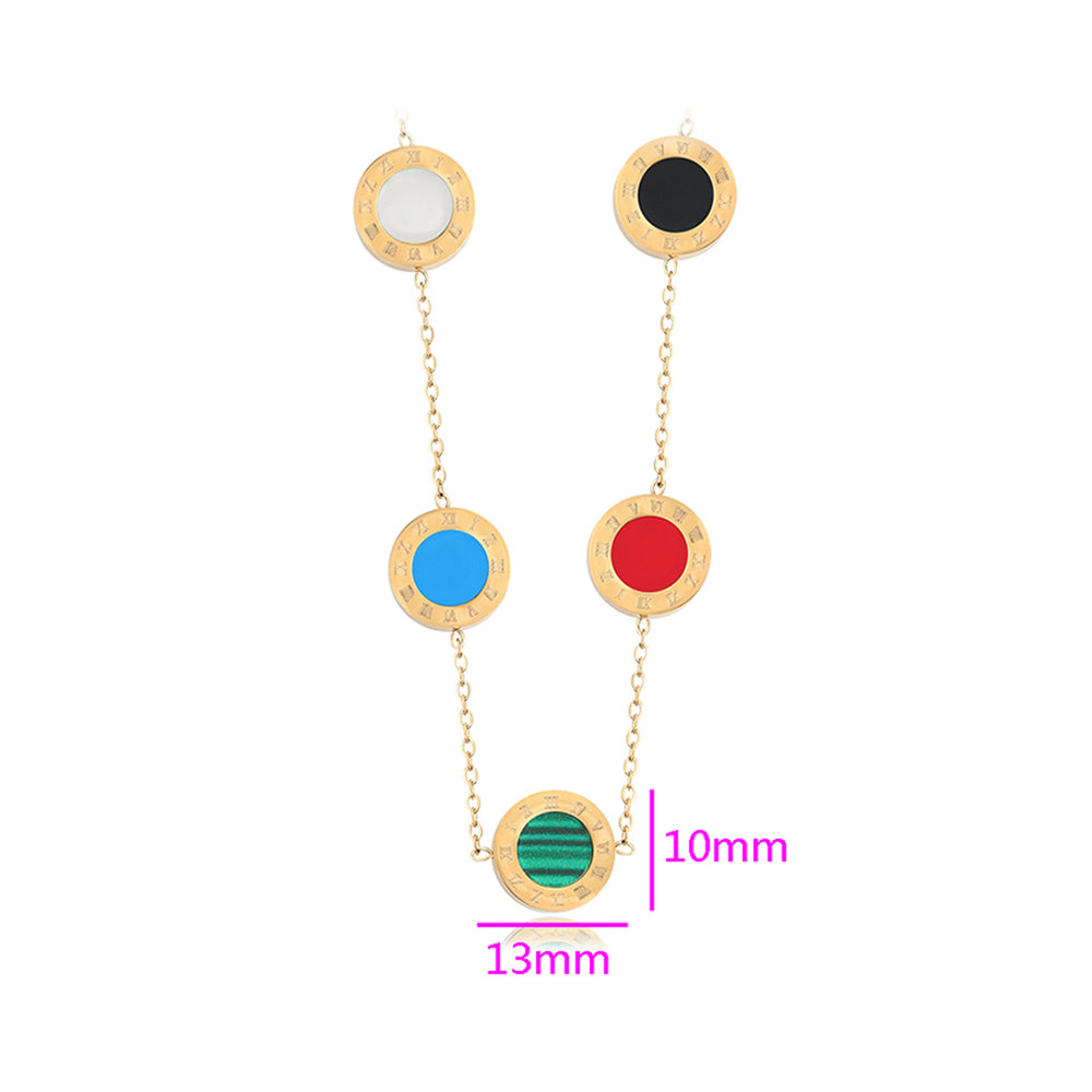 Collar de Aleación Bañado en Oro con Cristal Emporia® Rojo y Cristal Emporia® Azul