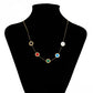 Collar de Aleación Bañado en Oro con Cristal Emporia® Rojo y Cristal Emporia® Azul