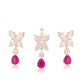 Conjunto de Aleación Bañado en Oro con Cristal Emporia® Rosa y Cristal Emporia® Blanco ( Pendientes +Colgante )