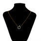 Conjunto de Aleación Bañado en Oro con Cristal Emporia® Verde y Cristal Emporia® Blanco ( Collar +Pendientes )